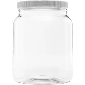 Plastic Storage Jars with Leak Proof Lids, BPA Free, Hand Wash Only (64oz, 1PK White)