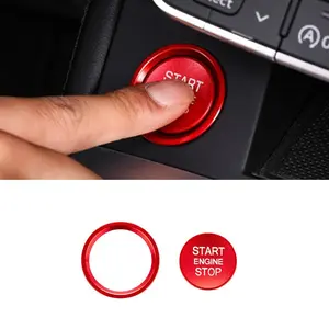 2-Piece Car Interior Accessories Set, Engine Start/stop Button Decoration Ring, Universal Fit for Audi Q5/q7/a8l/a5/a6l/a4l