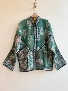 Reversible Ladhiya Quilted Jacket in Colors Light Teal, White, Red & Yellow, Red, Blue