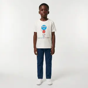 EM-120 ES1 Education Mascot Logo "Empower, Inspire, Bright Minds Spread Joy" Unisex 100% Cotton White Short Sleeve T-Shirt