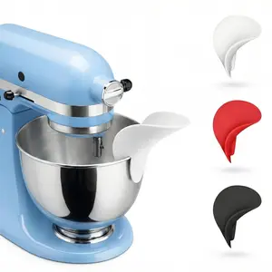 Flour Funnel for KitchenAid Stand Mixers, Clip-On Food-Grade Silicone Pouring Chute for Mixer Bowls, Anti-Splash No-Mess Baking Tool, Dishwasher-Safe KitchenAid Accessory & Attachment (White)