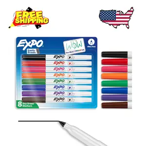 Dry Erase Markers, Low Odor Ink, Assorted Colors, 8 Count