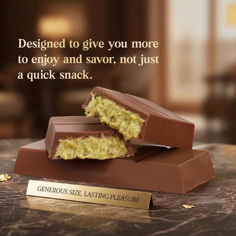 Dubai Chocolate Bar Pistachio 3.5 Oz, Milk Chocolate Knafeh, Perfectly Portioned Packaging Dubai Chocolate, Premium Kunafa Chocolate Bars |