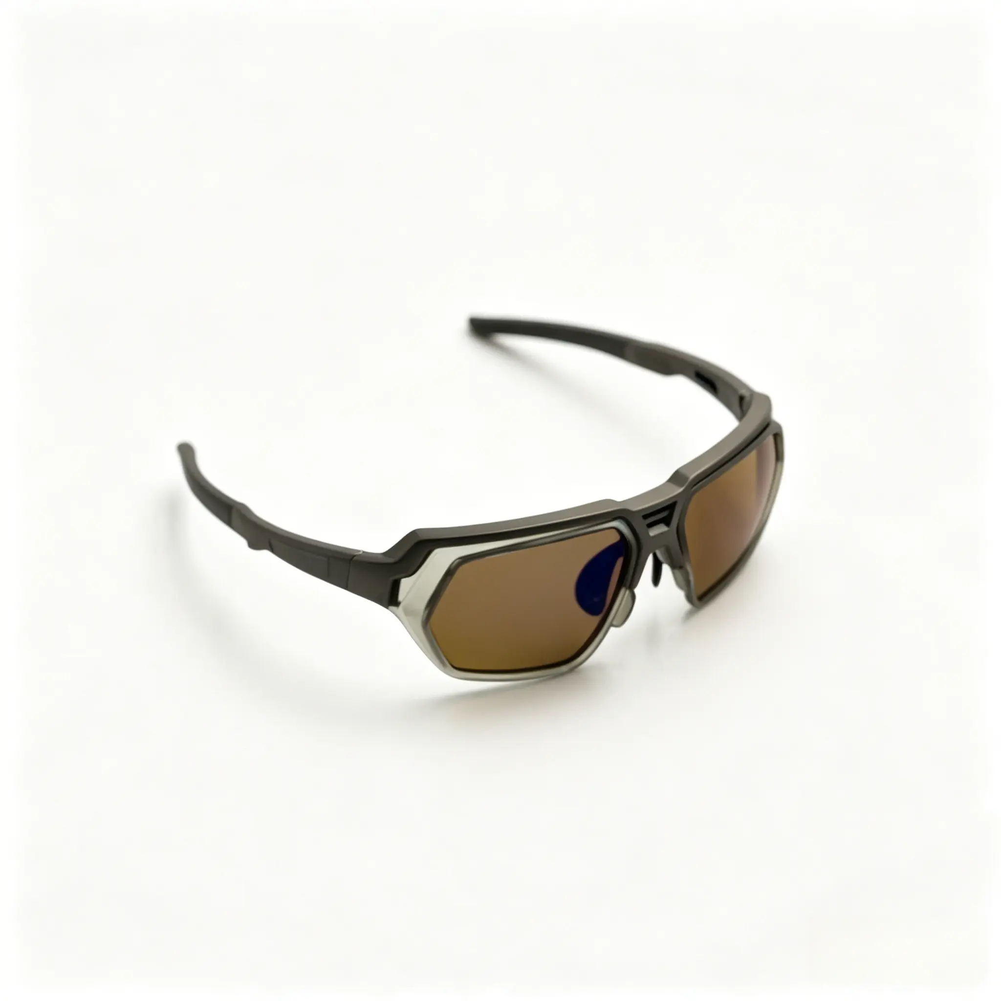 Two-Tone Polarized Fishing Shades | Brown Mirror UV Protection Wrap Sports Sunglasses