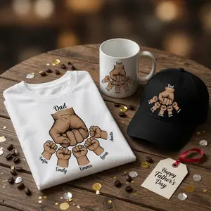 Custom Dad Fist Bump 3-Piece Gift Set | Personalized | BeVisible
