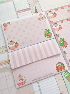 Strawberry Penguin Envelope Stationery Set