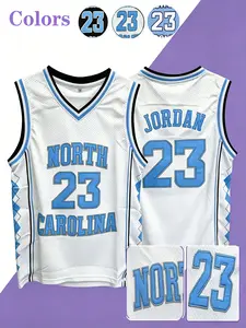 Men's Basketball Jersey No. 23 Vintage Embroidered Breathable Training Top, Sleeveless Sports Shirt, Athletic Tops S-Xxxl