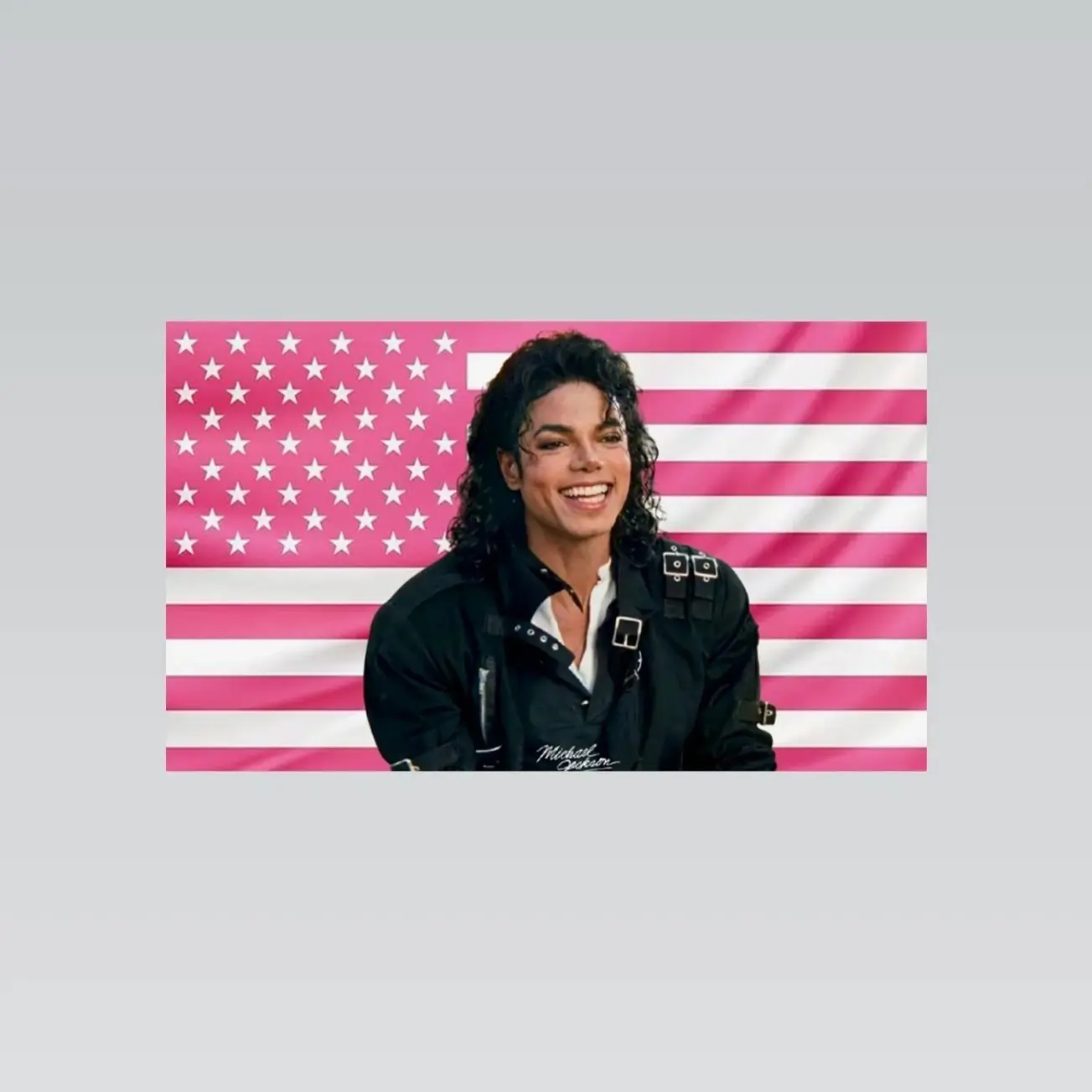 Michael Jackson Pink American Flag Tapestry – Music Legend Wall Art | Aesthetic Pink Flag | Pop Fan Decor | Bedroom Gift