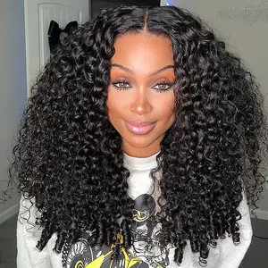 Glueless Burmese Curly 13x6 HD Lace Frontal Wig 100% Human Hair Pre Plucked Natural Hairline Glueless Ready Wear Go Wig 200% Density Beginner Friendly Water Wave Human Hair Wigs