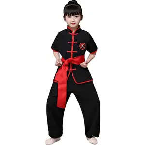Kids Kung Fu Clothing Traditional Tai Chi Uniforms for Boys Girls Chinese Martial Art Wing Chun Long Sleeve Tang Suit