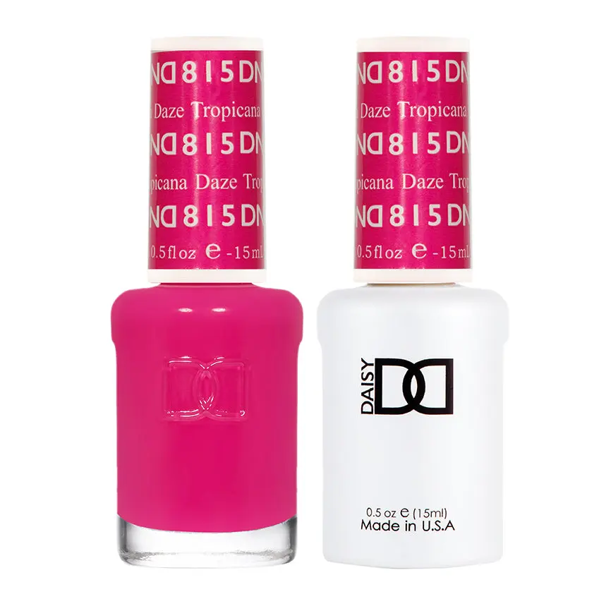 DND DC Gel Nail Polish & Matching Nail Lacquer, Duo Varnish Set in Color #815 Tropicana Daze, UV & Air Dry Formula, Manicure, Cosmetic, Nail Art, Bottle