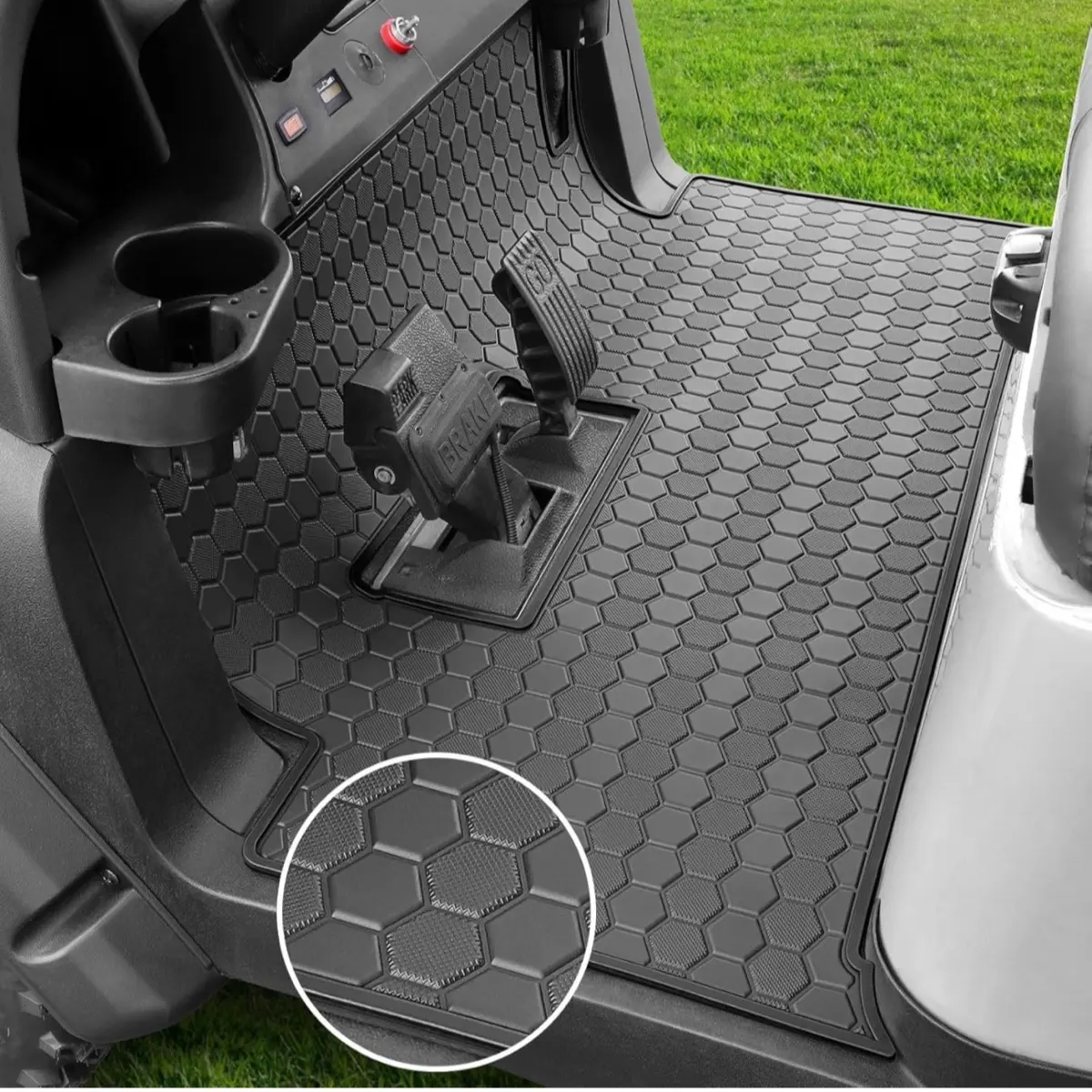 Club Car Precedent Golf Cart Full Coverage Floor Liner Mat - Durable Anti-Slip Rubber
