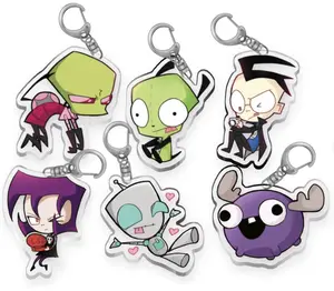 Invader Zim acrylic keychains - Zim Dib GIR Gaz Minimoose Tak