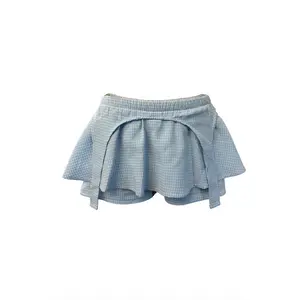 Blue Gingham Garter Skort