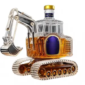 Excavator Whiskey Decanter - Empty Bottle, High Borosilicate Glass, Airtight Seal, Cold & Heat Resistant, Great for Bourbon, Scotch & Liquor, Unique Bar & Home Decor Gift for Men
