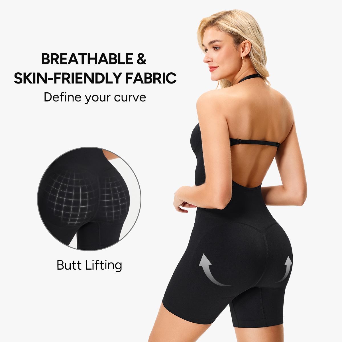 Nebility Women's Bodysuit Shapewear Full Body Stretchy Compression Jumpsuit High Elasticity Body Shaping Fashionable Womenswear