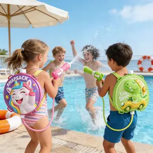 Super Cute Dinosaur & Unicorn Backpack Water Blaster, Big Tank Easy Pull Spray, Lightweight for Toddlers, Perfect for Beach Pool Backyard