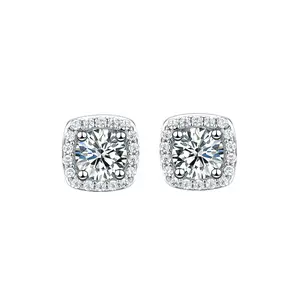 Classic 0.5CT Cubic Zirconia Earrings S925 Sterling Silver Stud Earrings