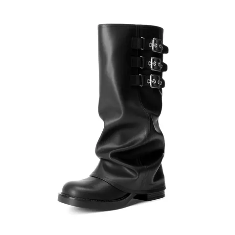 DREAM PAIRS Fold-over Knee High Fashion Boots for Women | Adjustable Buckle,Low Chunky Heel,Comfort Slouchy Boots,Festival Party Going Out Looks,Long Tall Fashion Casual Boots, Shoe, Footwear