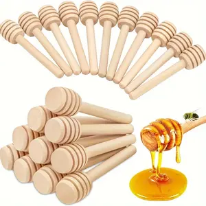 3pcs Natural Honey Stick - Wooden Stirring Stick Utensils for Coffee, Milk Tea, Jam, and More - Durable