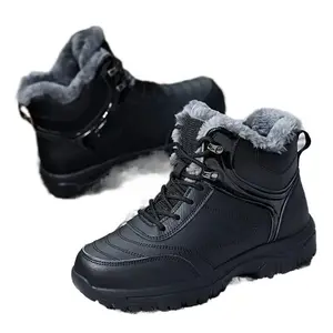 Men's Heavy-Duty Winter Snow Boots - Thick-Sole -Slip & Shock-Absorbing PU/Fabric Construction, Ice, Jogging,Snow Shoes for Men, Winter Boots for Men Extreme Cold, High Quality Snow Boots, Mens Snow Boots High Quality