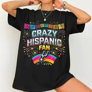 Crazy Hispanic Spurs Fan T-Shirt, Funny Basketball Fan Tee, Game Day Shirt, Sports Lover Gift, Unisex Spurs Supporter Top