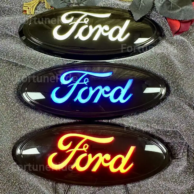 For Ford Emblem, Dynamic & Static LED Emblem Light, Fits23*9cm/9.06*3.54in, Front Grille Dynamic Emblem for F150F250, Truck Accessory, Enhances Luxury car stickers boujeecar accessories