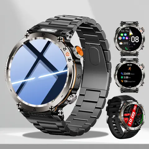 2026 Men's Stylish Digital Smartwatch - LED Display, Wireless Calling, Message Reminders, Sports Mode, Weather, Stopwatch Timer, Wearable Tech Devices - iOS & Android Compatible, iPhone Phones Support - Mens Gifts Cool Gadgets