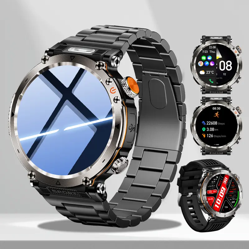 2026 Men's Stylish Digital Smartwatch - LED Display, Wireless Calling, Message Reminders, Sports Mode, Weather, Stopwatch Timer, Wearable Tech Devices - iOS & Android Compatible, iPhone Phones Support - Mens Gifts Cool Gadgets