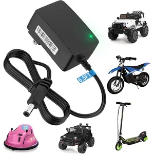 12V Battery Charger for Ride On Car Toys, 12 Volt Kids Universal Charger for Mercedes BMW i8 Electric Toy Car, Jeep, Lamborghini, Best Choice Products, 6.5FT, Indicator Light