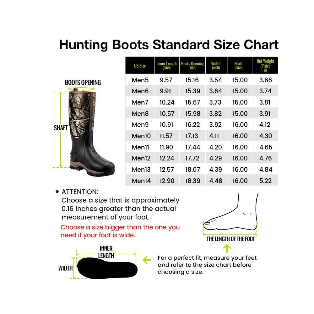 [Amazing Offer] TideWe Hunting Boots for Men 16", 6mm Neoprene and Rubber Boot (400Gram & Standard) Boy Footwear Walking Shoes Comfort Shoe men s boots work boots for