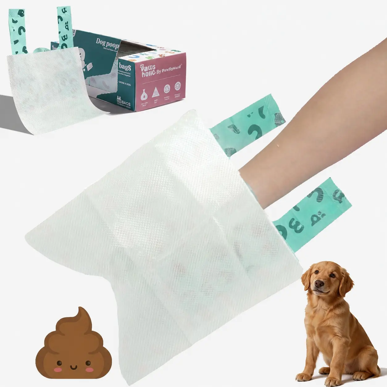 Kawiwi Double-Layer Dog Poop Bags with Paper Towels, Value Pack, Erasable 50 Bags Strong Waste Bag for Dogs, Eco-Friendly Pet Waste Bags for Walking,Travel,Home,Guaranteed Leak-Proof,back to school