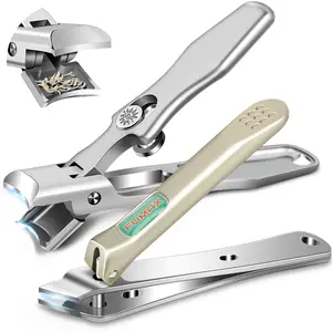 Nail Clippers for Men Thick Nails, Large Toenail Clippers for Seniors Thick Toenails with Wide Opening, Ultra Sharp Anti Splash Fingernail Clipper Cutter Long Handle with Catcher