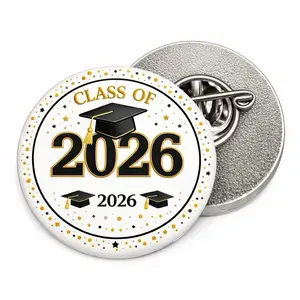 Class of 2026 Graduation Pin - Gold and Black Design with Graduation Caps - Perfect for Graduation Ceremonies and Celebrations