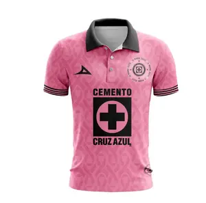 Cruz Azul Special Pink Polo Jersey Custom Name Number | LIGA MX Fan Edition Football Shirt
