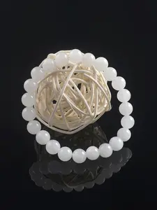 Natural Stone Jade Bead Bracelet, Unisex Simple Jewelry, Fashionable Daily Wear, Perfect Gift for Holidays, Elegant Accessory