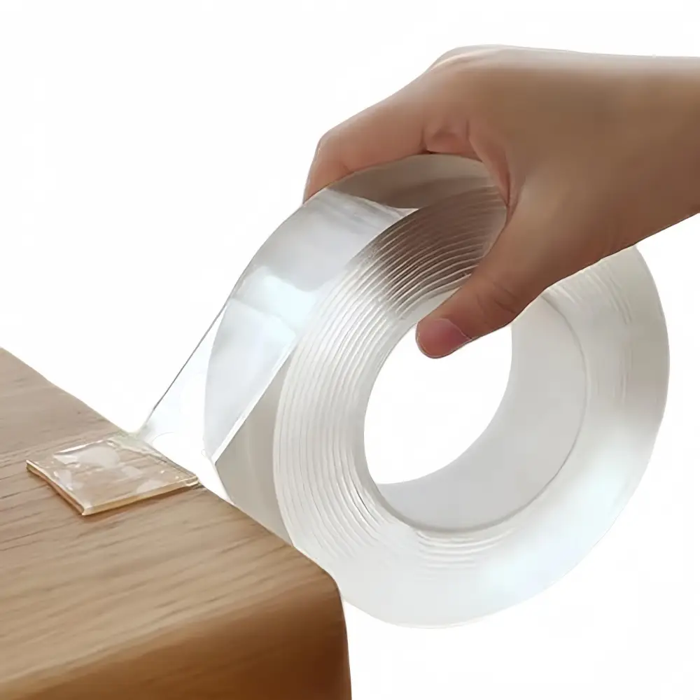 Double Sided Tape Heavy Duty(9.85FT), Nano Double Sided Adhesive Tape, Clear Mounting Tape Picture Hanging Adhesive Strips.