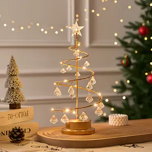 Elegant Metal Christmas Tree with Warm White LED Lights & Crystal Ornaments Freestanding Outdoor Holiday Decoration Sturdy Base Durable Metal for Festive Decor Ideal Gift for Modern or Traditional Settings