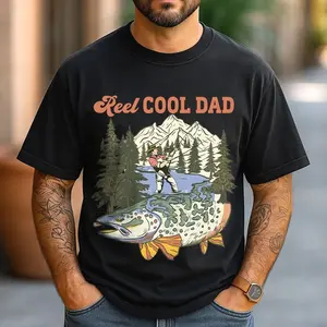 Reel Cool Dad Shirt, Shirt for Fishing Dad, Fishing Gift for Grandpa, Fishing Dad Birthday Gift, Retro Fishing Dad, Fisherman Shirt