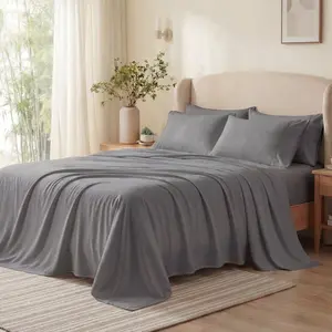 Cooling Bamboo Sheets Suitable for Hot Sleepers, 3/4/6 pcs Luxury Bed Sheet Set, Soft and Breathable, Extra Deep Pocket 16-18 Inch Bed Sheet, Wrinkle & Shrink Resistant