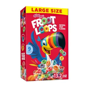 Froot Loops Breakfast Cereal, Flavored, Breakfast Snacks with Vitamin C, Large Size, Original, 13.2oz Box (1 Box)