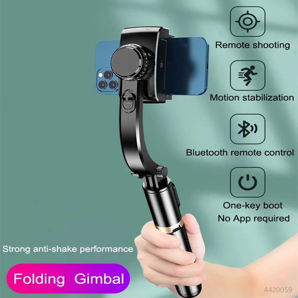 2025 NEW Bluetooth Shutter Monopod Phone Holder for IOS Android Wireless Selfie Stick Tripod with  Gimbal Stabilizer Bluetooth