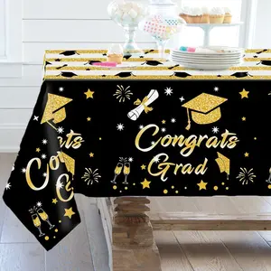 2026 New Model，Disposable Graduation Tablecloth, & Balloon Design, Perfect for Home/kitchen/dining Room Decoration, Ideal for Grad Parties