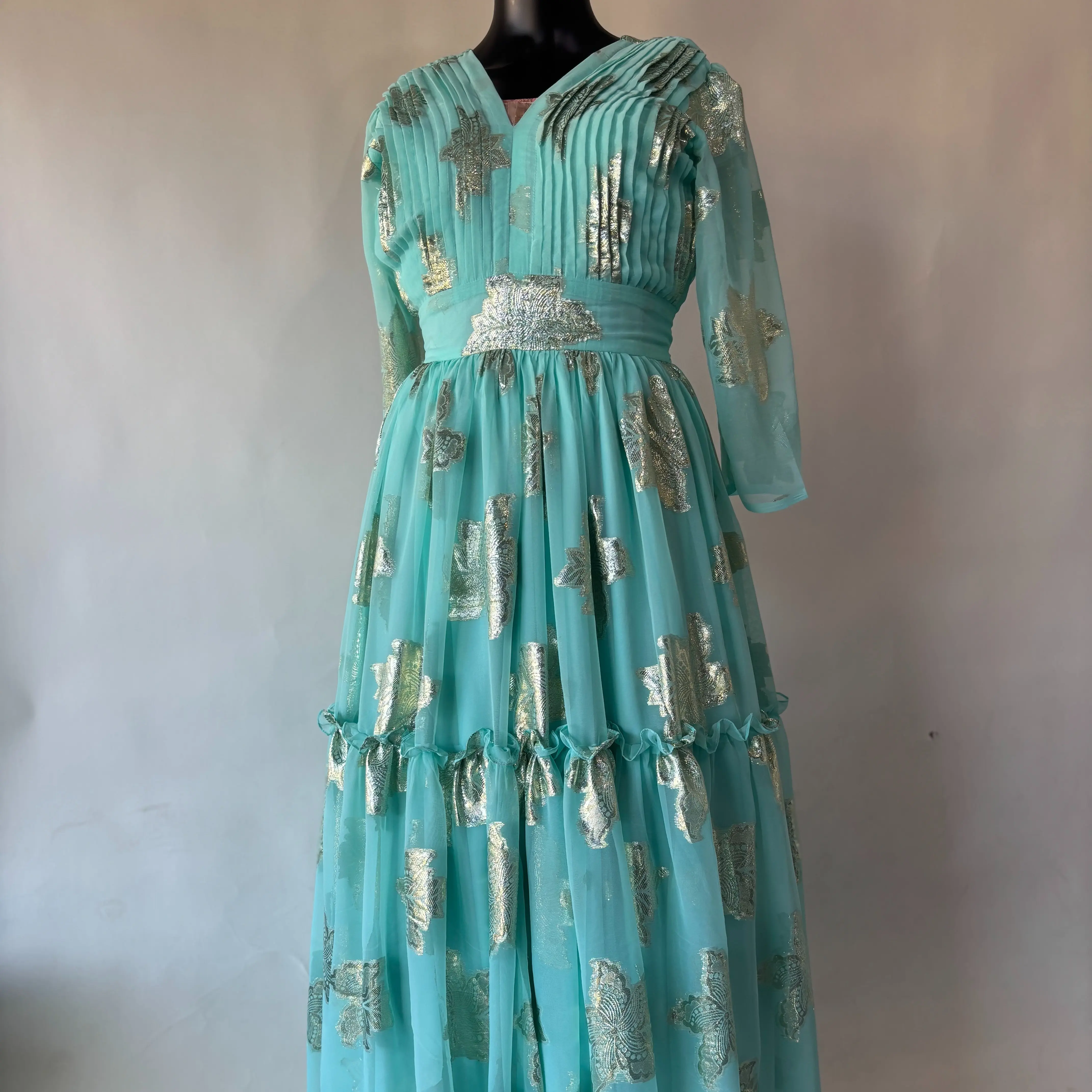 Ethiopian Eritrean Chiffon Dress in Blue with Traditional Pattern and  Design - TikTok Shop
