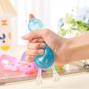 Color Glitter Sand Swirl Squishy Duck, Slow Rebound Fidget Toy, Creative Stress Relief Squeeze Ball for Kids Venting