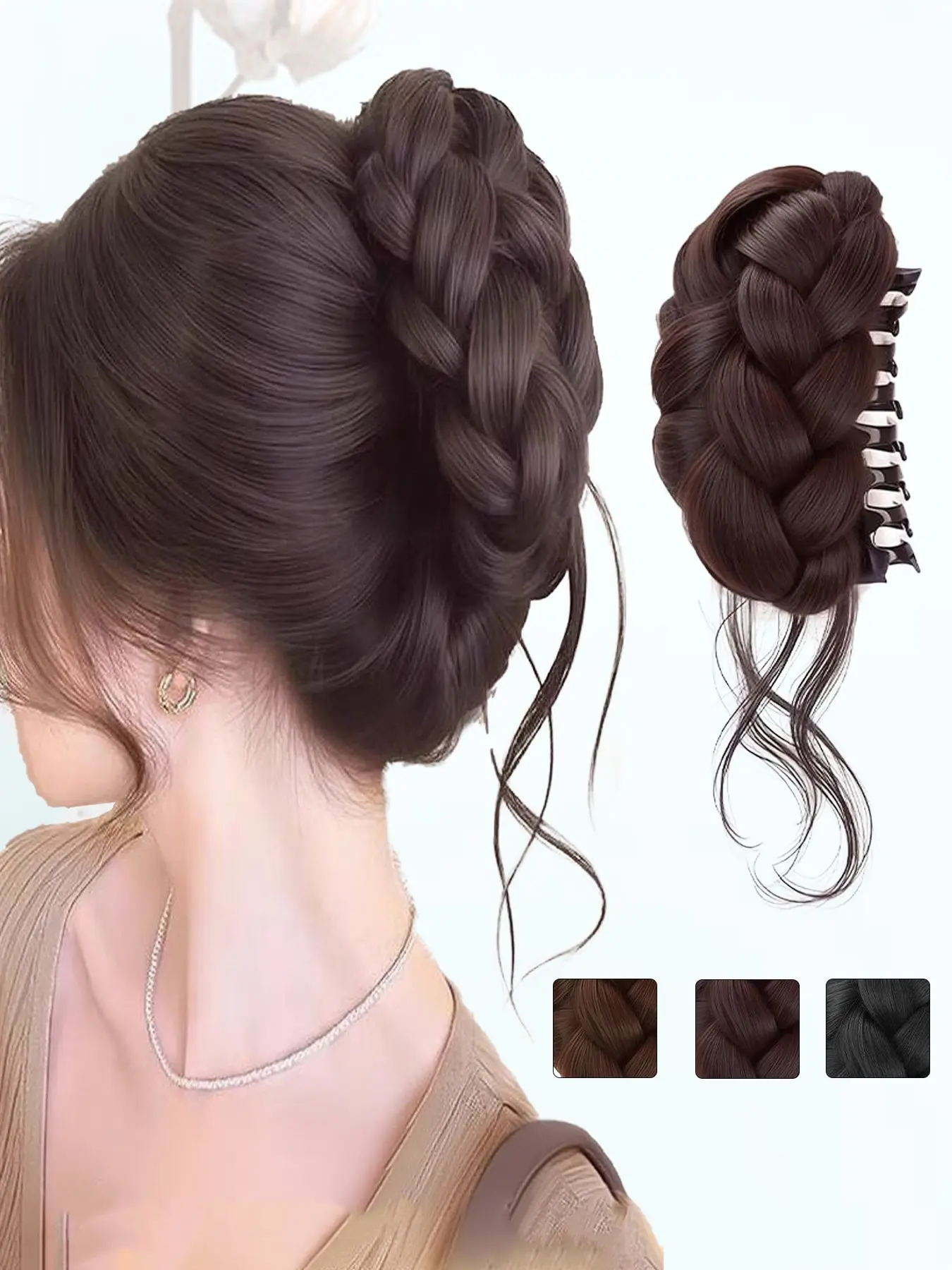 KAIRIYA Twisted Hair Clip Curly Hair Headband – Soft & Durable Synthetic Fiber Hairband for Women, Easy Ponytail, Messy Bun Hair & Updo Styling, Perfect for Everyday Wear & Special Occasions, Wedding Hair Accessories