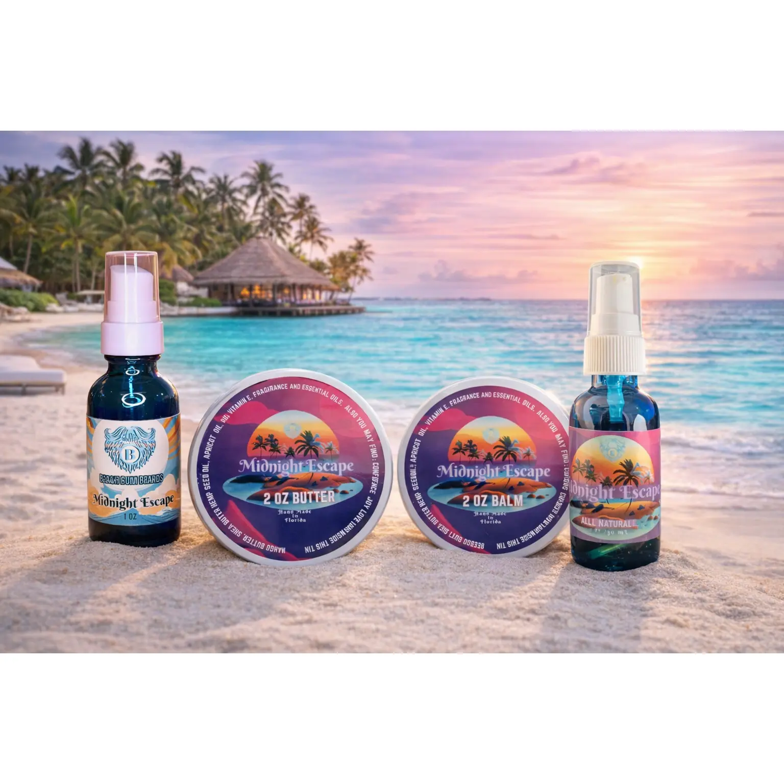 Midnight Escape Complete Set -Beard Oil, Beard Balm, Beard Butter, Liquid Beard Butter