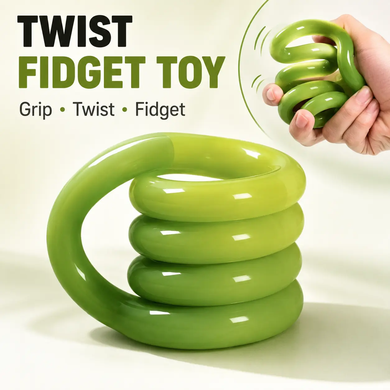 Twist Fidget Toy, Flexible Sensory Hand Toy for Adults and Teens, Bendable Loop Stress Relief Desk Toy, Tactile Hand Fidget for Office, School, Travel, Focus, Relaxation, Classroom Breaks, Stocking Stuffers and Novelty Gifts