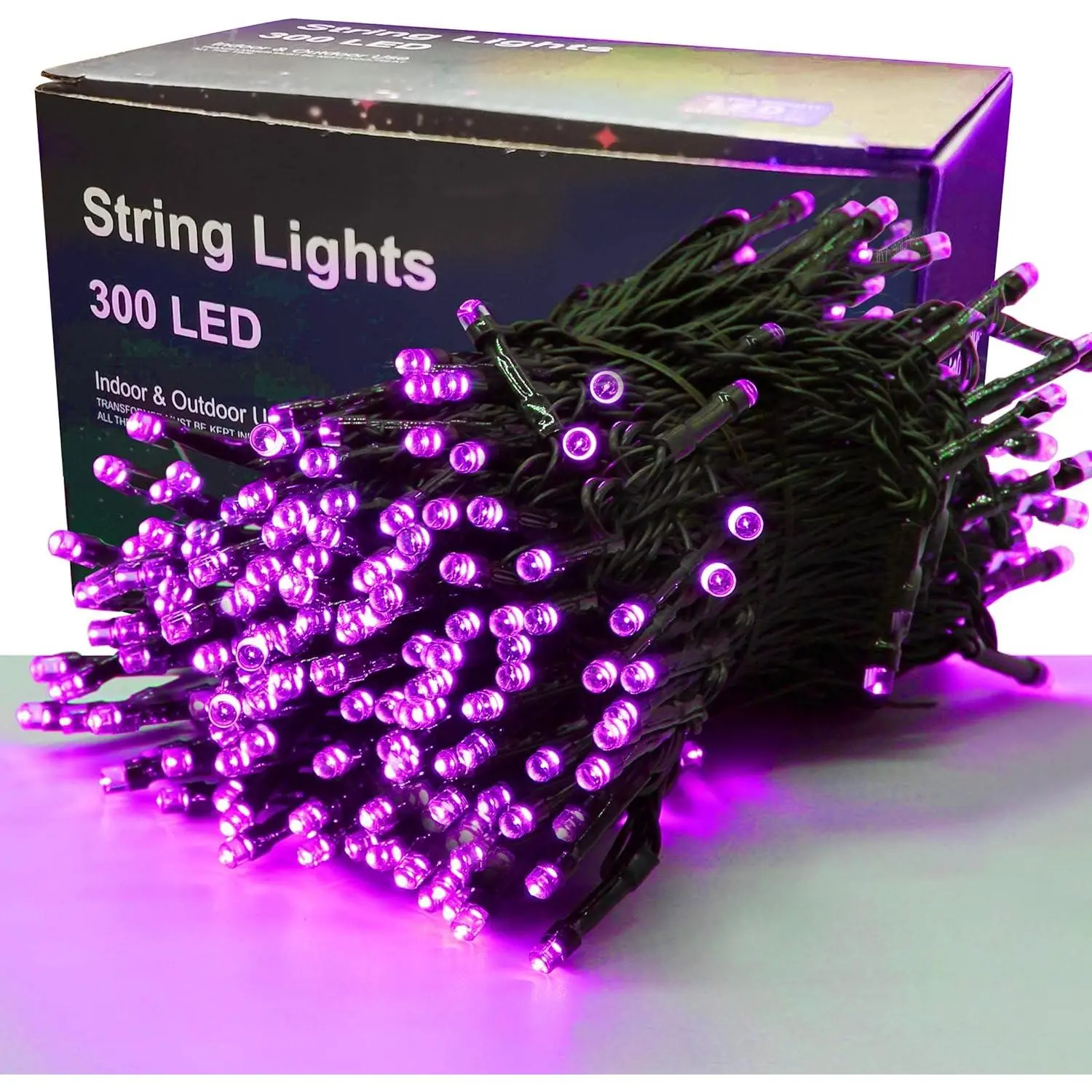 300 LED Halloween Lights, 98.5FT Halloween String Lights with 8 Lighting Modes,  & Connectable Mini Light, Plug in for Indoor Outdoor Holiday Christmas Party Bedroom Decorations (Purple)