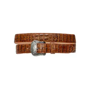 TANNER MARK BELT Cognac Caiman Print